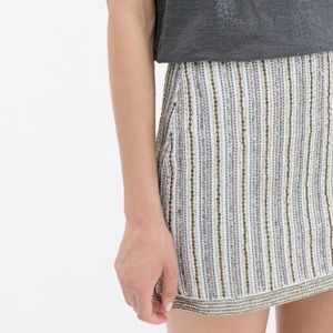 🆕 Zara Sequin Beaded Boho Tribal Trafaluc Skirt